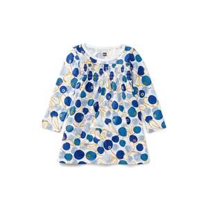 TEA Collection Smocked Empire Blueberry Baby Girl Dress 18-24 Mos EUC